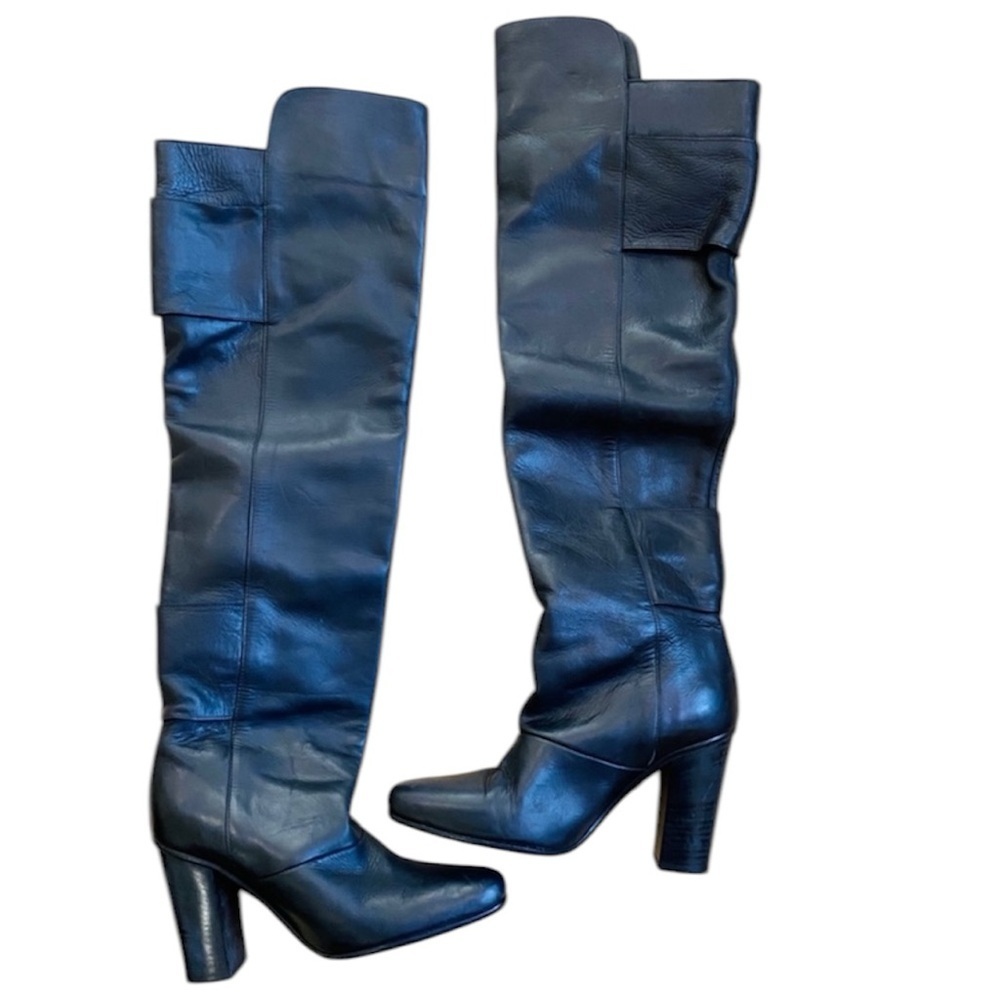 H&M leather knee-high boots
